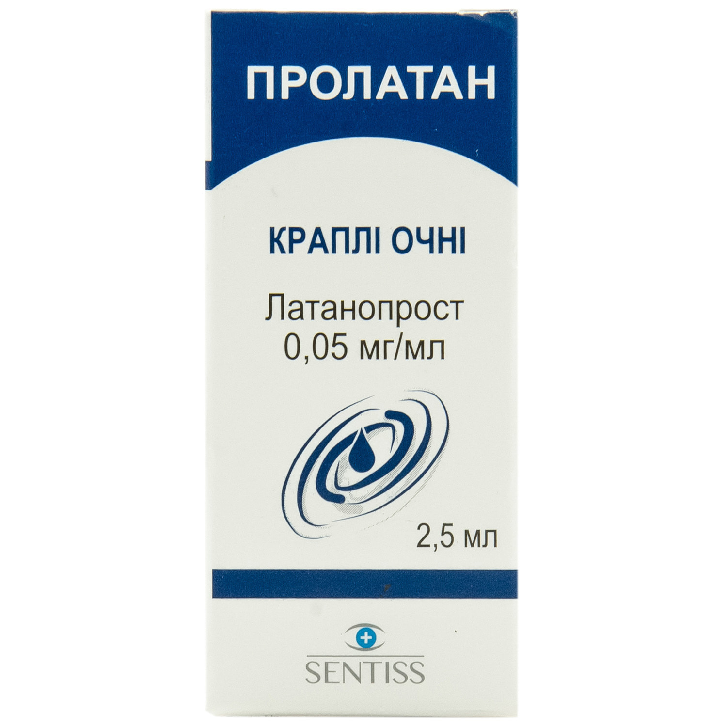 ПРОЛАТАН краплі очні, 0,005 %, по 2,5 мл у флаконі з крапельницею, по 1 флакону в картонній пачці